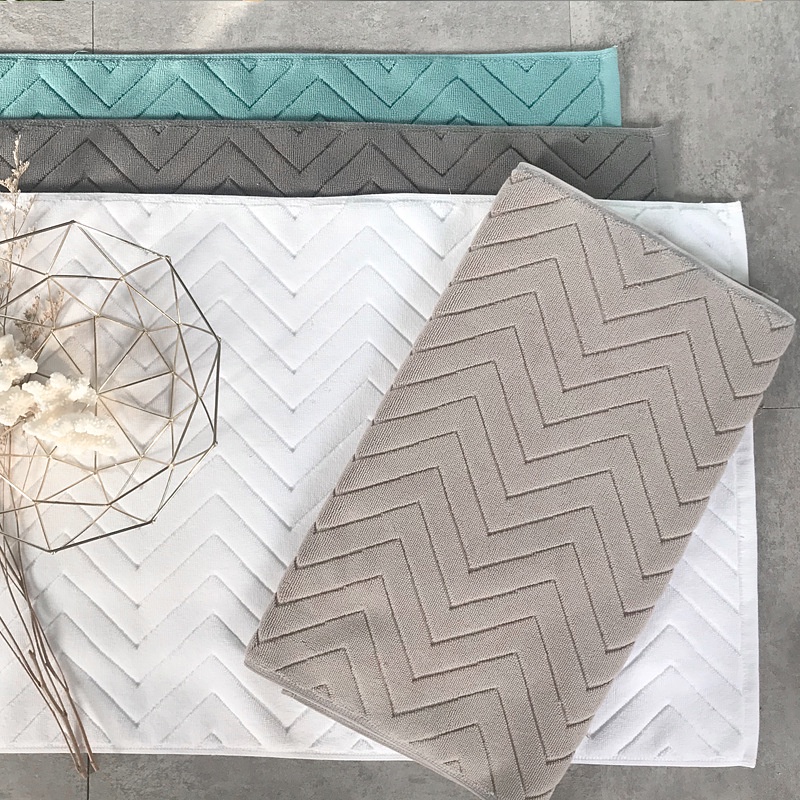 Khăn Cotton Jacquard Mềm Mại Thấm Hút Tốt Lót Sàn Nhà Tắm / Khách Sạn