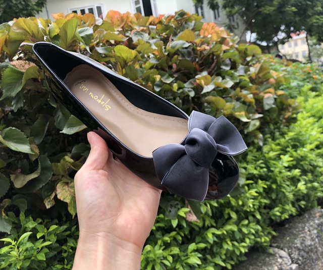 Giày  búp bê bệt đế siêu mềm gắn nơ bồng SG_A028