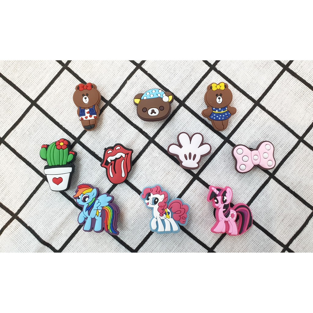 Combo 5/10 Sticker 2D Jibbizt gắn dép CROCS. Tự do chọn mẫu