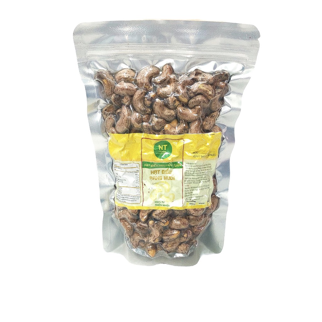 500 GRAM Hạt điều rang muối còn vỏ lụa( size nhỏ 700-750 hạt/1kg)