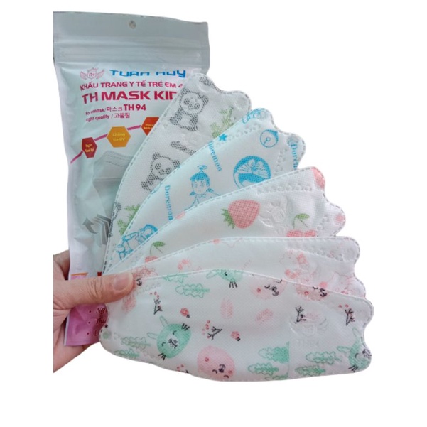 Khẩu Trang 4D Mask Hoạ Tiết Đáng Yêu Cho Bé Loại KF94 Phong Cách Hàn Quốc 1 Túi 10 Chiếc