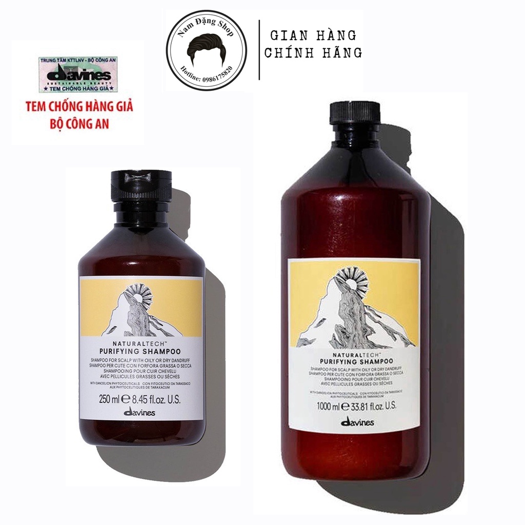 Dầu Gội Tóc Gàu Davines NaturalTech Purifying Shampoo