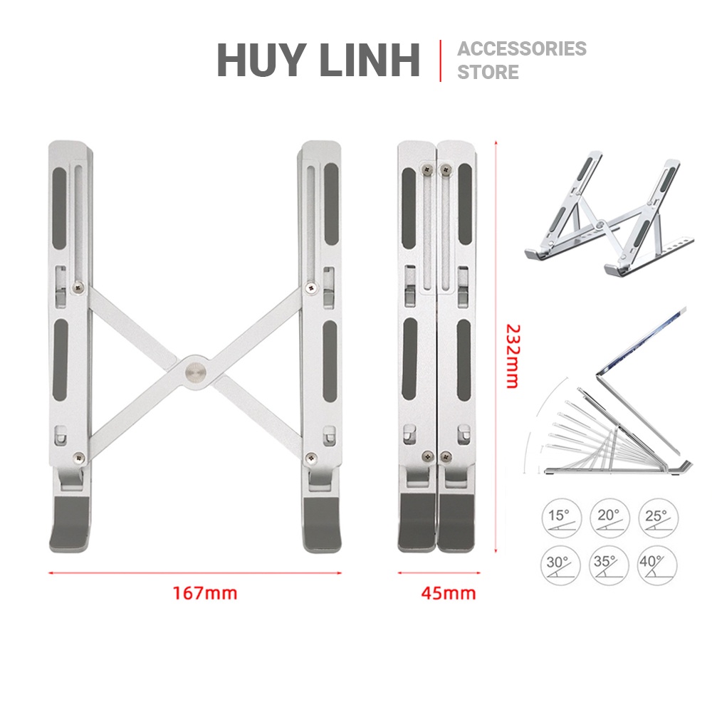 Giá đỡ Laptop chữ X gấp gọn bằng nhôm HL295 kèm túi đựng