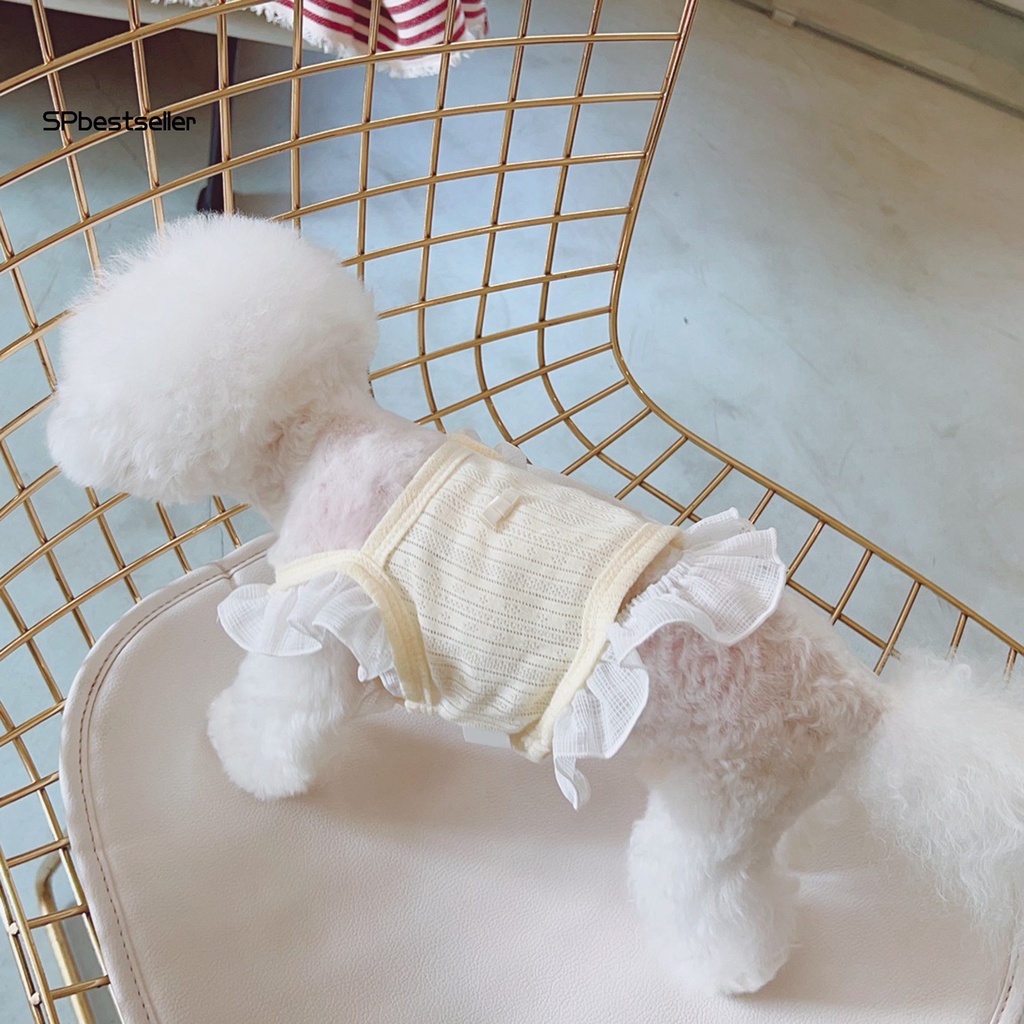 Spbestseller Đầm Tay Bay Xếp Ly Dễ Thương Có Thể Tái Sử Dụng Phù Hợp Với Mùa Hè Thoáng Khí Dành Cho Cún Cưng