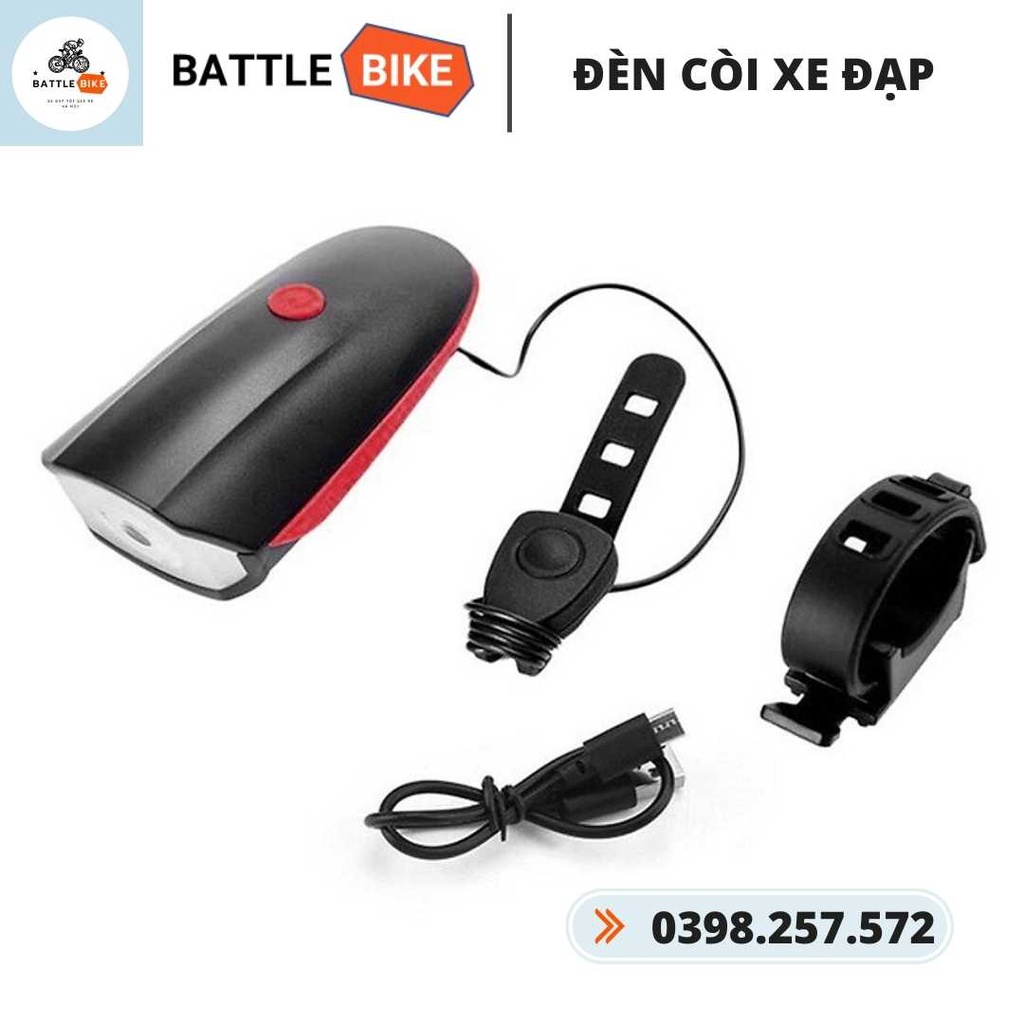 BỘ ĐÈN CÒI XE ĐẠP SẠC DÂY USB CHỐNG NƯỚC CAO CẤP