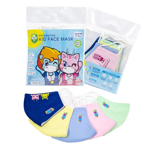 Combo 5 khẩu trang kháng khuẩn cho bé tiNiToy vải sợi tre 3 lớp- size S GSTNM012
