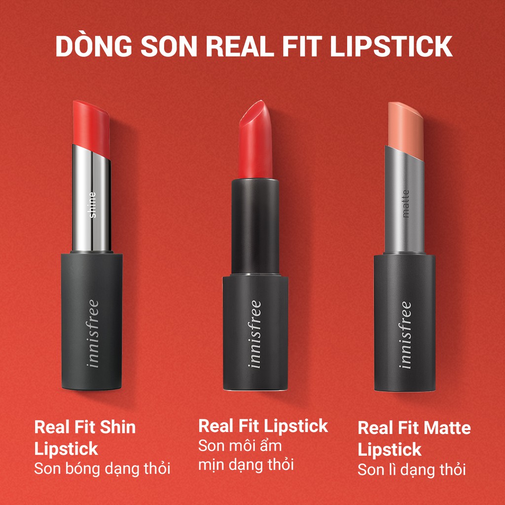 [Mã FMCGMF11 giảm 8% đơn 250K] Son môi ẩm mịn innisfree Real Fit Lipstick 3.1g