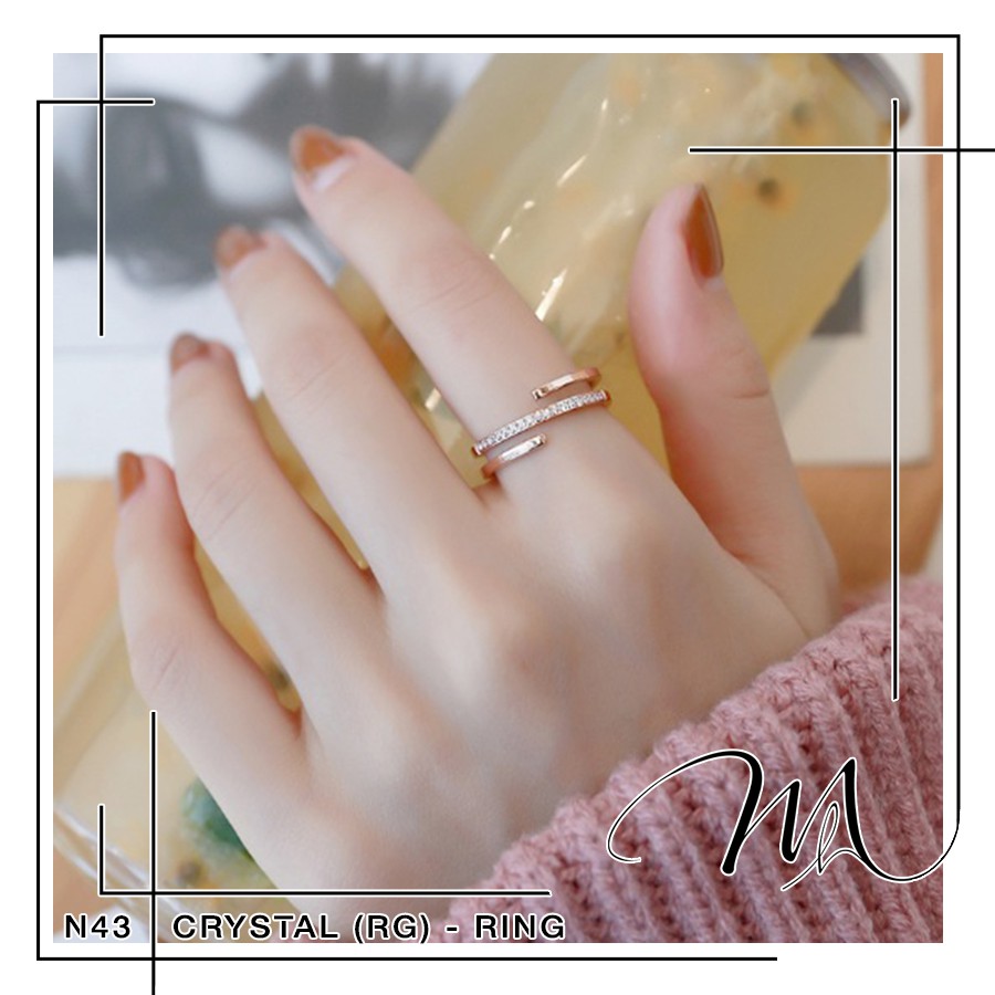 Nhẫn nữ Titan cao cấp  đính đá hở 3 vòng dễ thương - Măng’s House N45