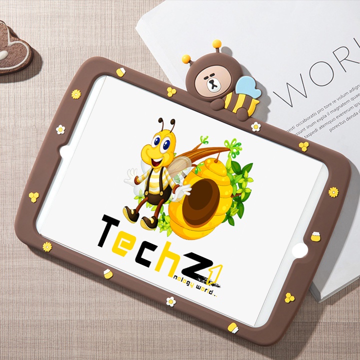 [CHÂN ĐỠ ĐỨNG] Ốp Lưng iPad cho bé mini1/2/3/4/5/6/Air1/2/3/9.7/10.2/10.5/10.9/11, silicon hình ong mật cute - TZAT906