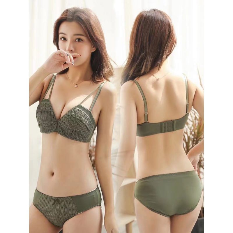 Bộ áo ngực và quần lót dệt kim không gọng cho nữ | BigBuy360 - bigbuy360.vn