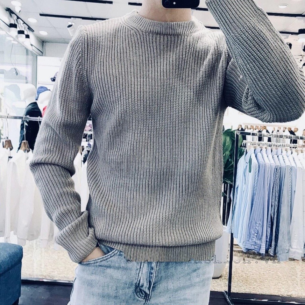 Áo Len Nam, ÁO LEN GẠO, Chất Len sợi Đan tỉ mỉ, Vải Len sợi to mềm mịn dáng đẹp, form Hàn Quốc