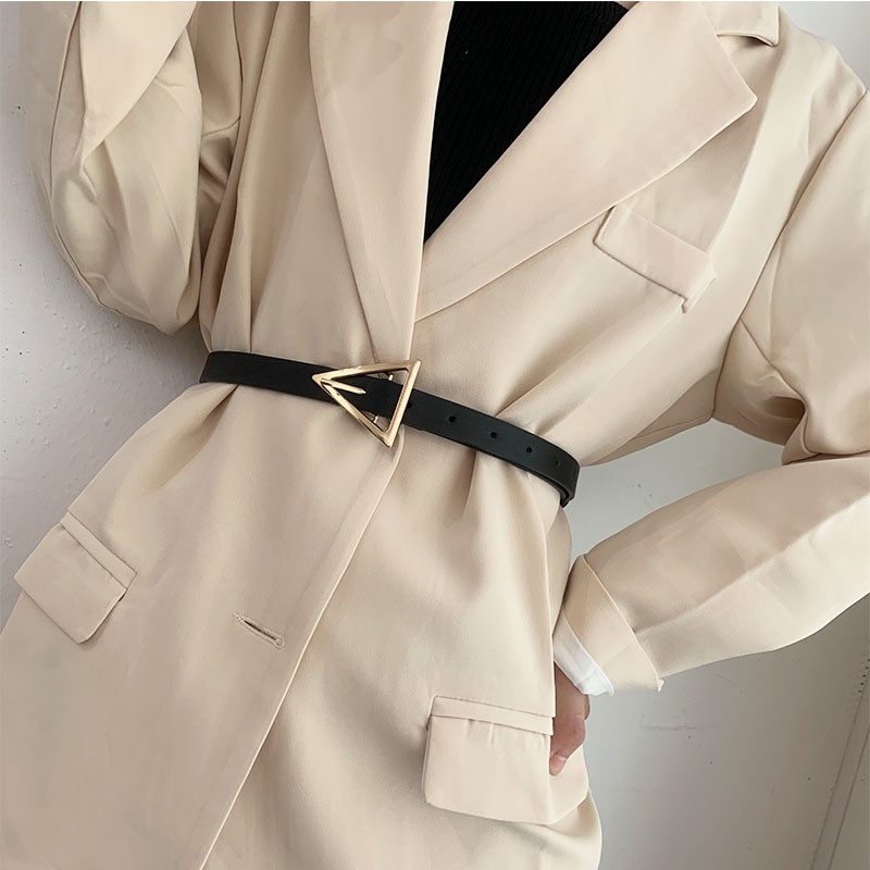 Thắt Lưng Đa Năng Đơn Giản Thiết Kế Khóa Tam Giác Thời Trang Hàn Quốc Mới