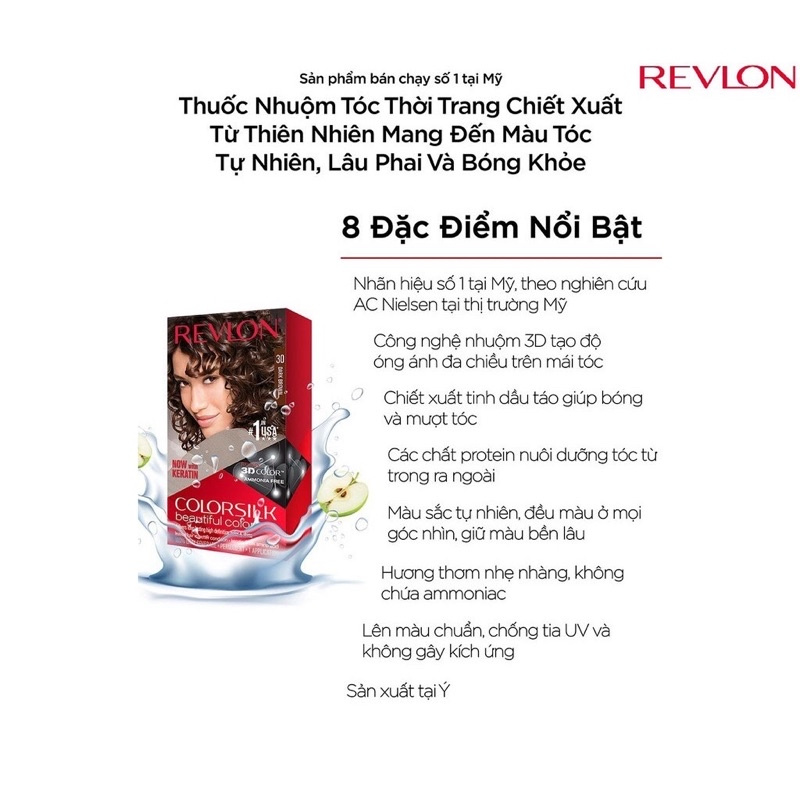 [Bản Mỹ] Thuốc Nhuộm tóc 3D Revlon Colorsilk beautiful -USA