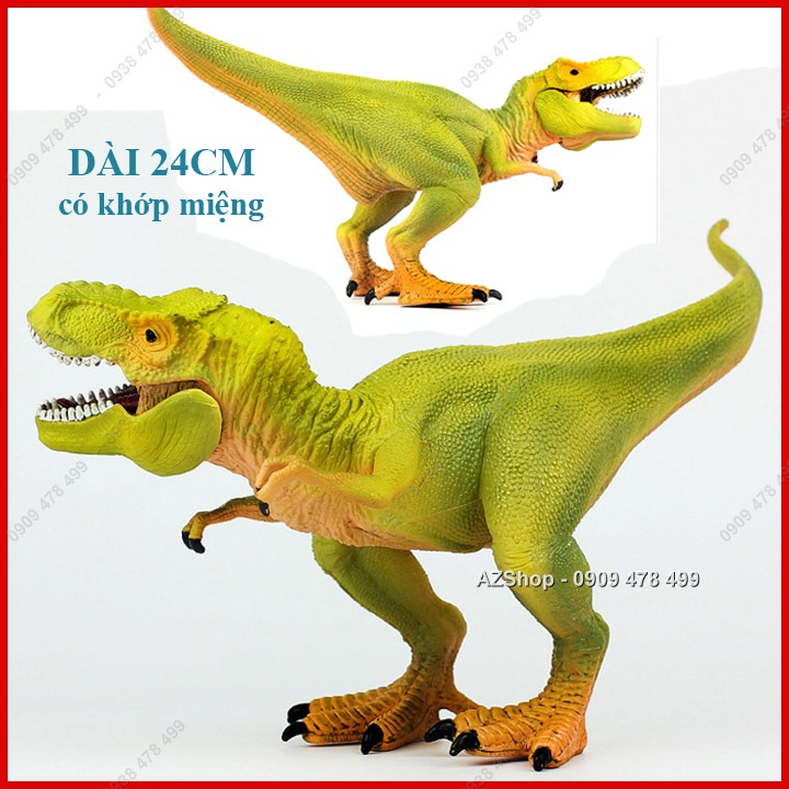 Mô Hình Khủng Long Bạo Chúa T-Rex - Xanh Vàng - Dài 23cm - 7733.4