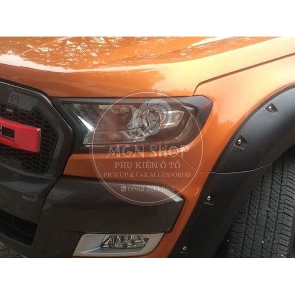 [Ốp đèn pha] [Ford Ranger 2015 - 2021] [màu đen / màu bạc]