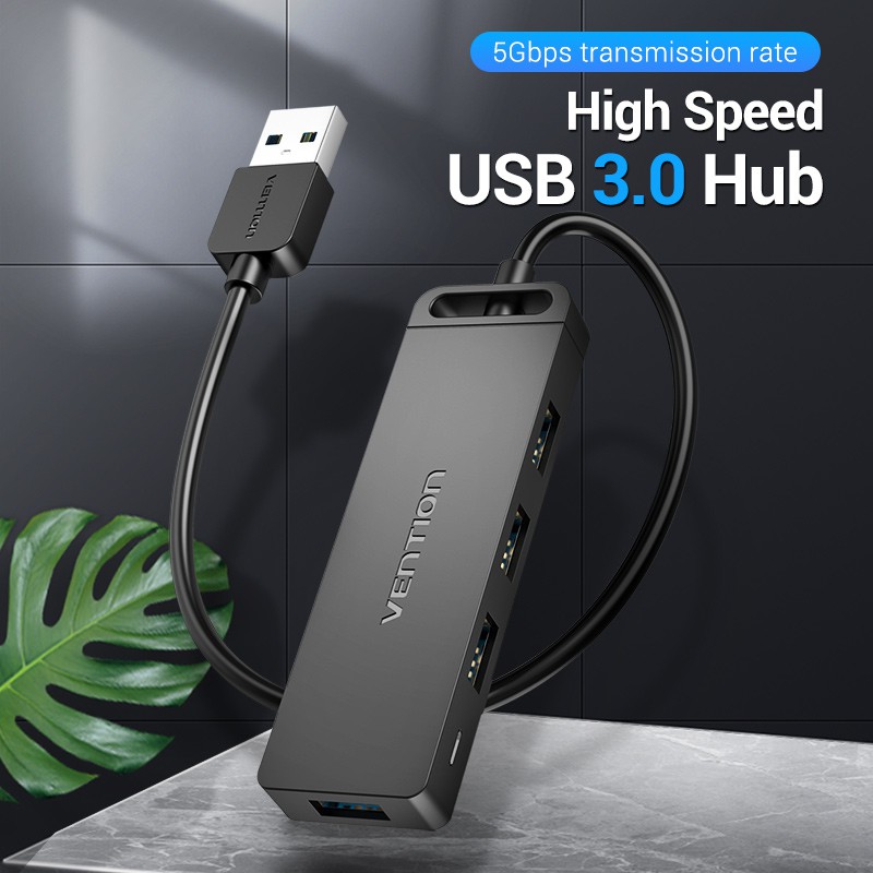 Bộ chia 4 cổng Hub Usb 3.0 có hỗ trợ nguồn dài 50cm Vention