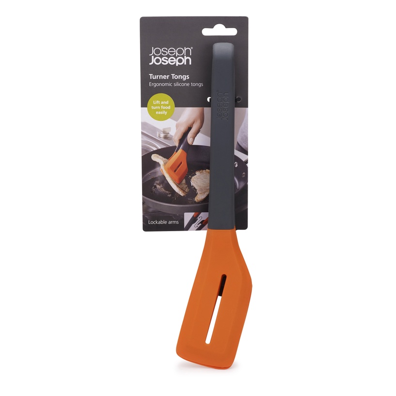 Dụng cụ gắp thực phẩm silicone cao cấp Joseph Joseph Turner Tongs Orange - 101423 (chịu nhiệt 270°C)