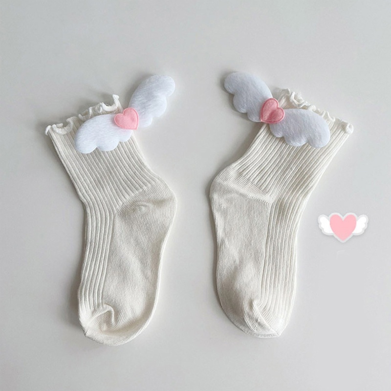 Tất Chân Có Gân Hình Trái Tim / Cánh Thiên Thần Dễ Thương Cho Bé Gái