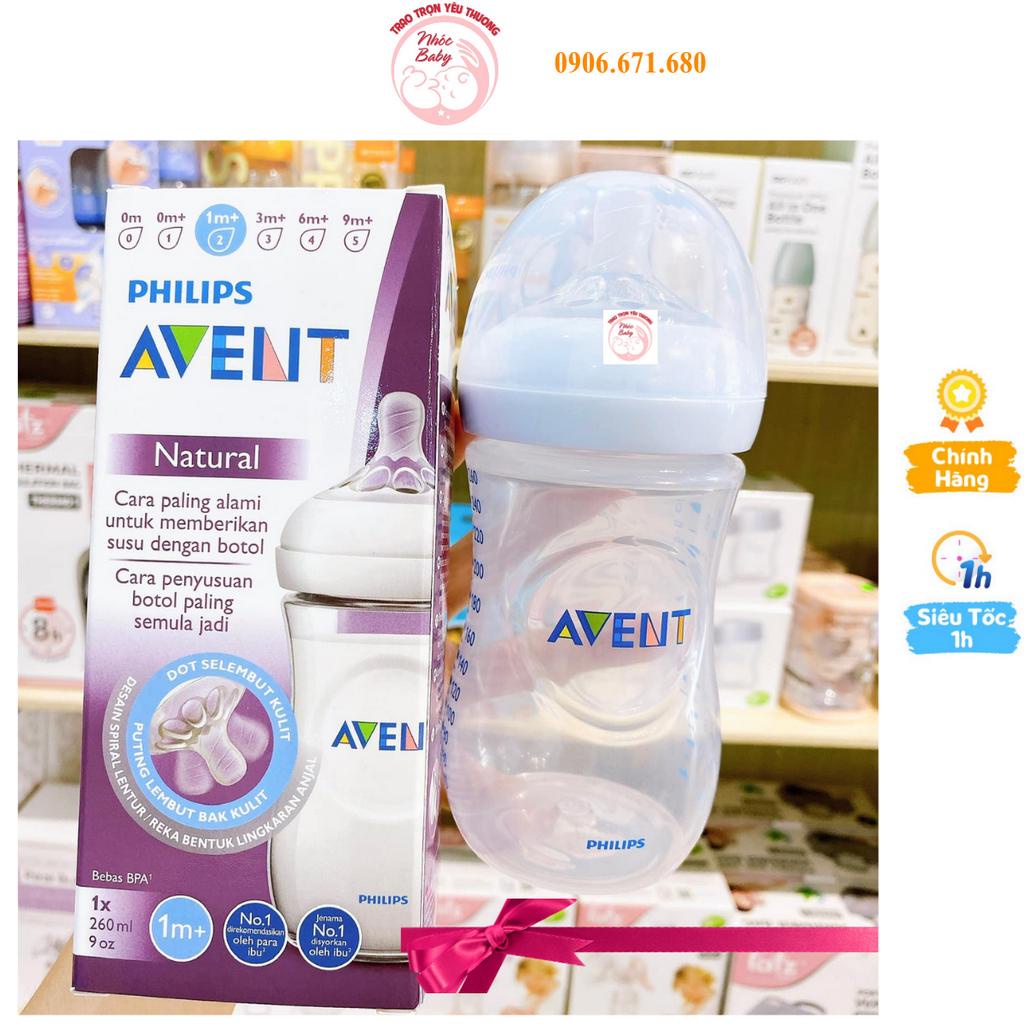 Bình sữa Philips Avent 260ml Natural Chống Đầy Hơi Chống Sặc Mẫu Mới 2021 - 1 Đổi 1 Nếu Lỗi NSX