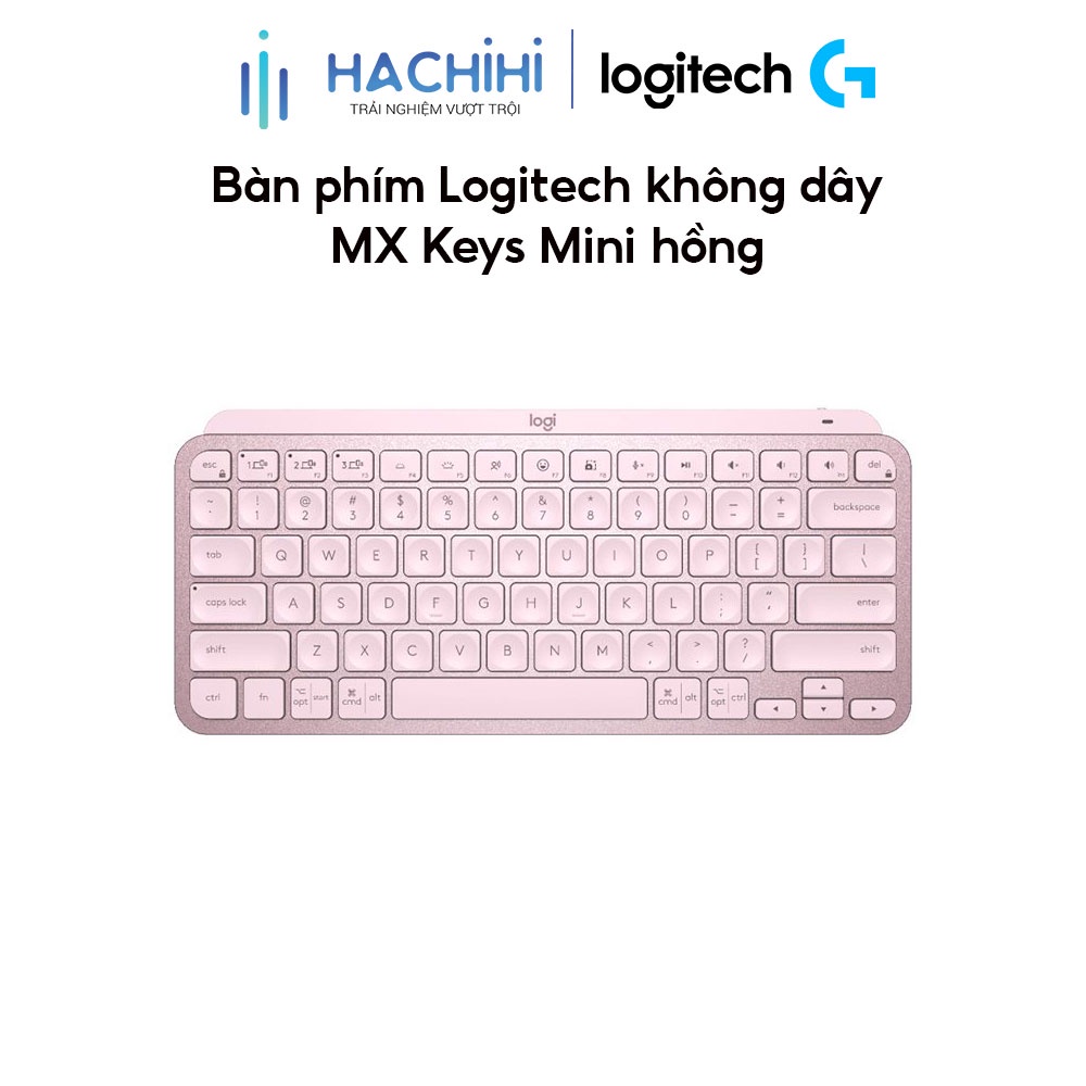 Bàn phím Logitech không dây MX Keys Mini hồng (USB-C/Bluetooth)