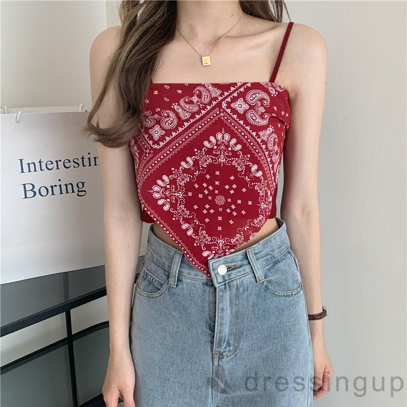 Áo Hai Dây Họa Tiết Hoa Thời Trang Cho Nữ