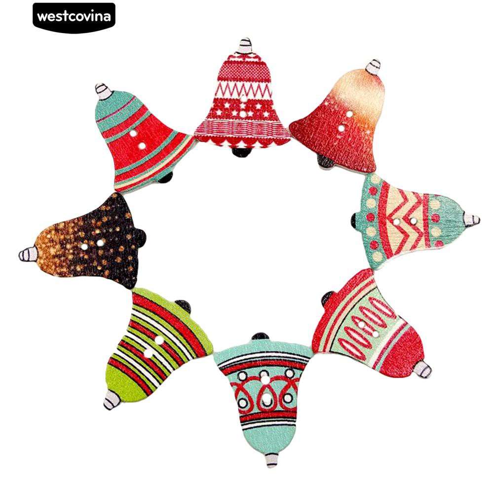 Set 50 Cúc Gỗ Trang Trí Giáng Sinh Tự Làm Chuyên Dụng