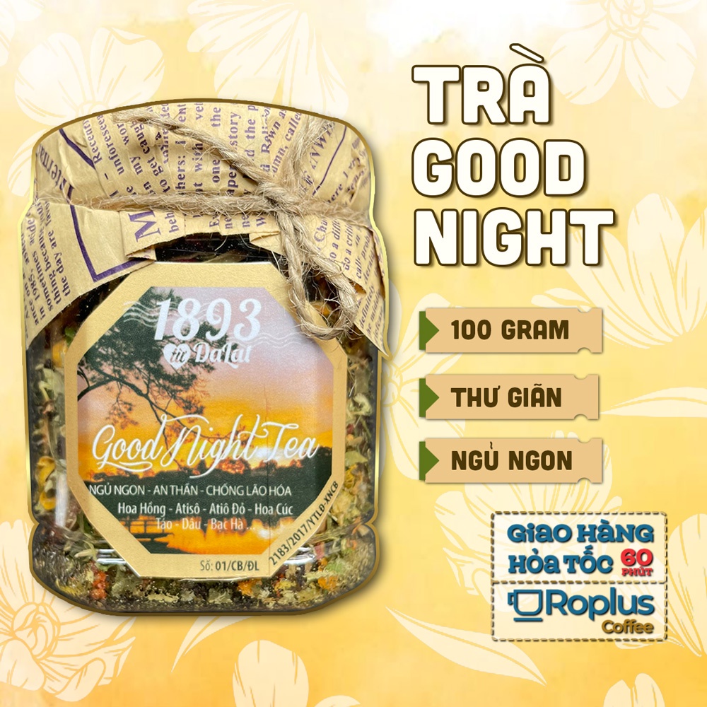 Trà hoa thảo mộc sấy khô Goodnight Đà Lạt 1893 hỗ trợ thư giãn, ngủ ngon
