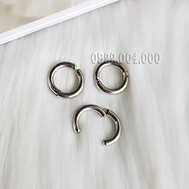 Khoen tai kẹp (1 chiếc), bông tai không cần lỗ, khoen mũi thép không gỉ.