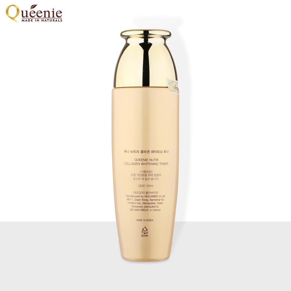 Nước hoa hồng dưỡng trắng da Queenie bổ sung Collagen 150ml