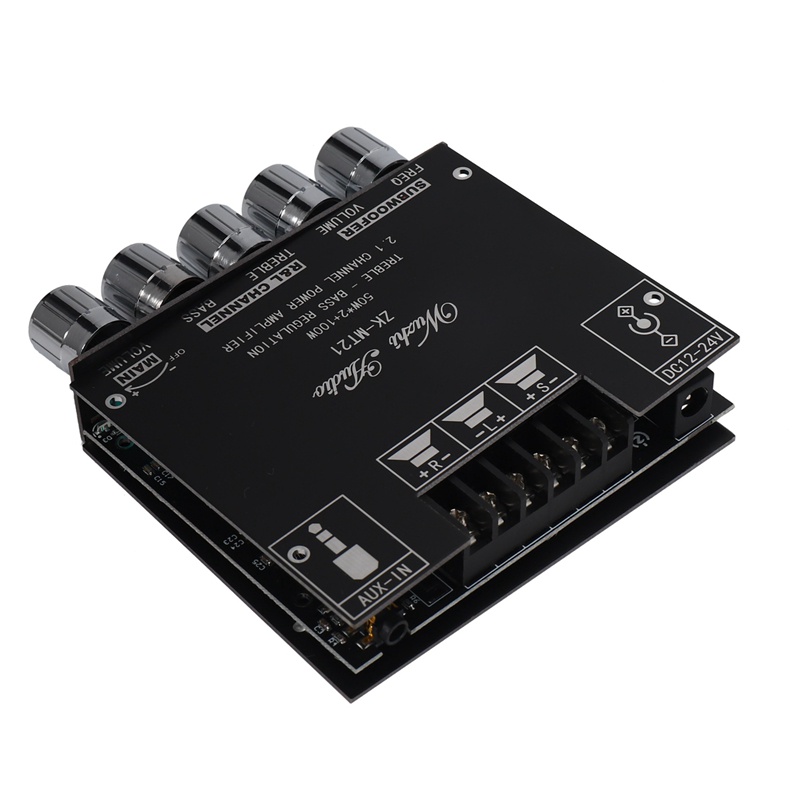 Bảng mạch khuếch đại âm thanh ZK-MT21 2.1 Bluetooth 5.0 50WX2+100W AMP AUX