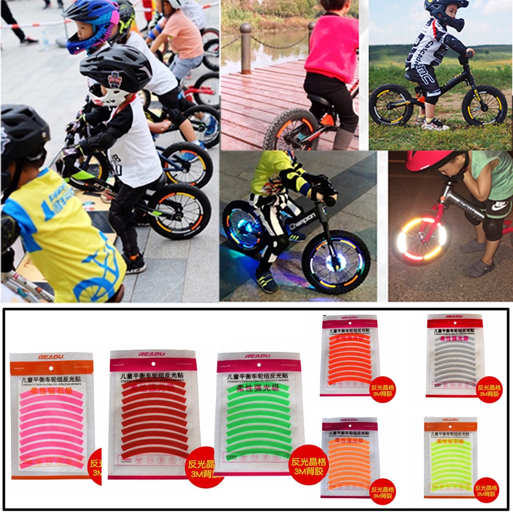 LETTER 10Pcs/Pack Kids Favors Bright Warning Effect Waterproof Safety Strips Bike Reflective Stickers