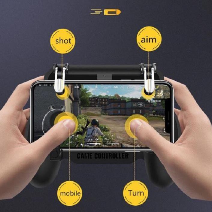 Tay Cầm Chơi Game PUBG Tích Hợp Tản Nhiệt Và Sạc Dự Phòng Cho Điện Thoại Iphone Android