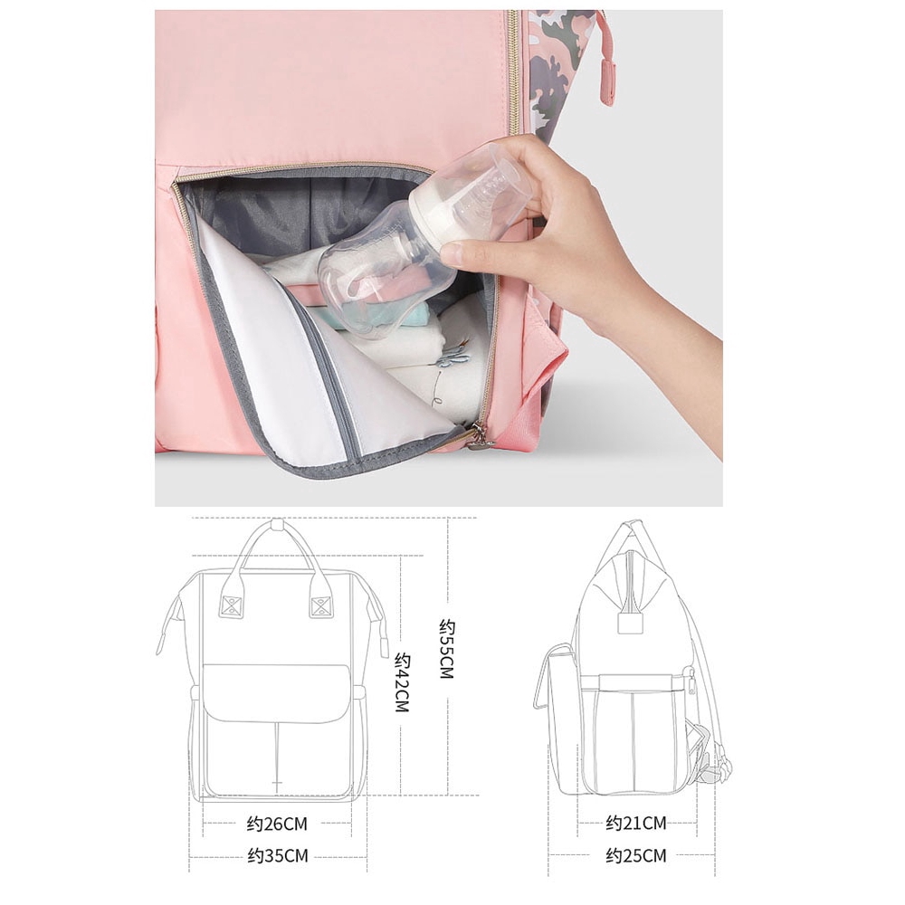 Ba lô đựng tã sữa dành cho mẹ và bé họa tiết Minnie Mickey Disney đáng yêu