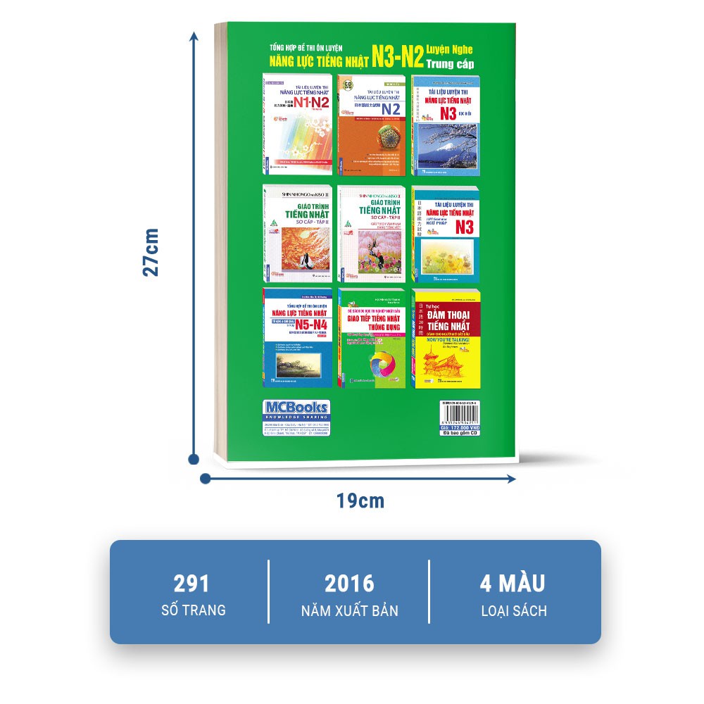 Sách - Tổng Hợp Đề Thi Ôn Luyện Năng Lực Tiếng Nhật  Phần Luyện Nghe Trung Cấp N3-N2 - Học Kèm App Online