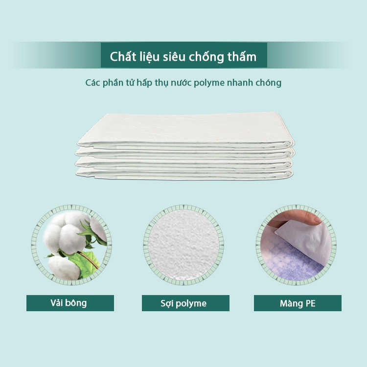 Túi tấm lót thay tã dùng 1 lần cho người lớn, miếng lót chống thấm cho người già và bà bầu