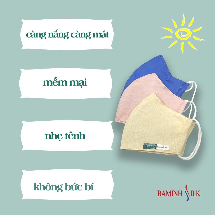 Combo Khẩu Trang Lụa Và Khăn Mặt Tơ Tằm 3 Lớp