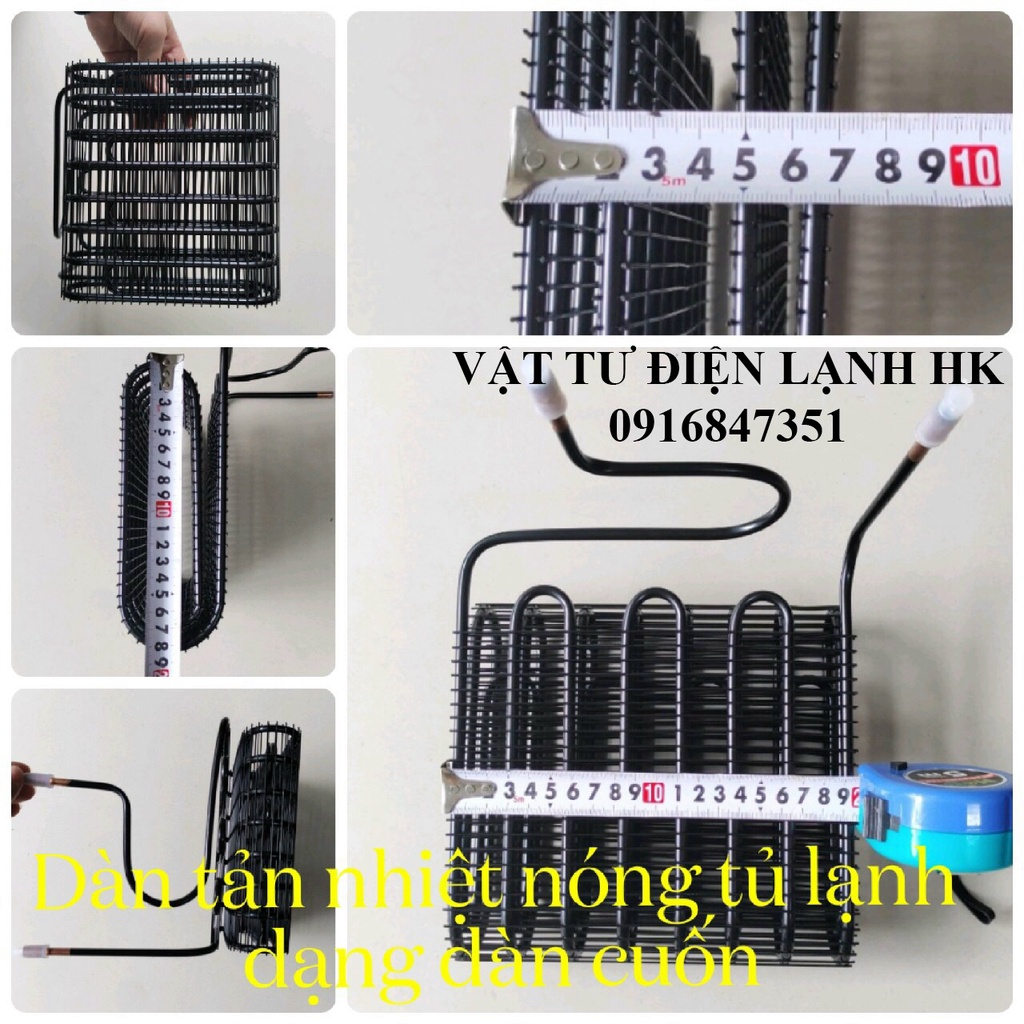 Dàn tản nhiệt cuốn tủ mát, dàn nóng dạng cuộn tủ đông dùng cho lốc tủ lạnh tủ kem