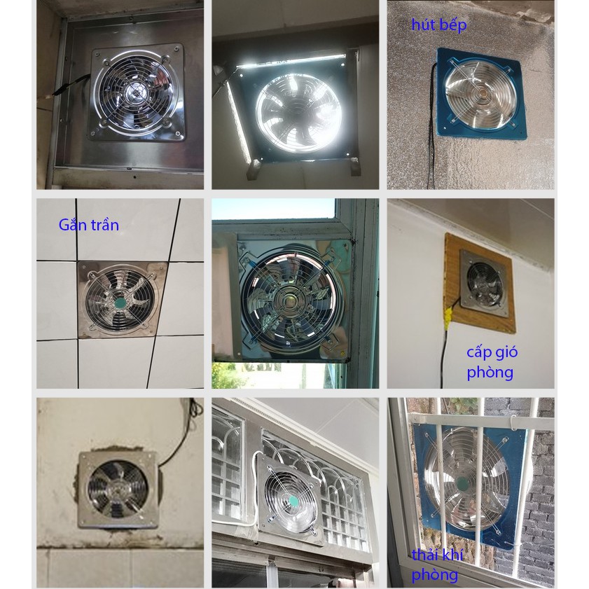 Quạt thông gió hút mùi bếp HS150 - HS200 h2sk,quạt hút vệ sinh đường kính 15cm mạnh mẽ dễ lắp đặt , quạt hút khói bếp
