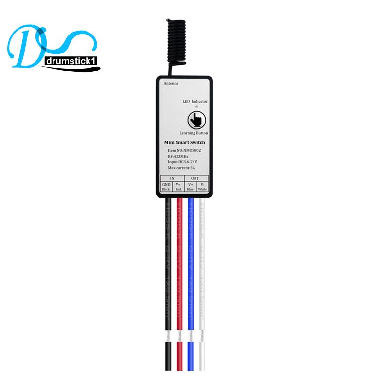 Thiết Bị Nhận Tín Hiệu Điều Khiển Từ Xa Không Dây RF 433Mhz DC 3.6V 6V 12V 1CH Cho Đèn LED DIY