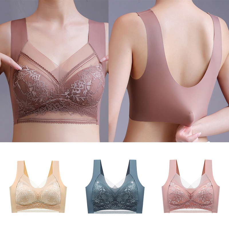 Áo Ngực Ren Mỏng Không Đường May Cỡ Lớn Cố Định Lưng Trần Gợi Cảm Cho Nữ