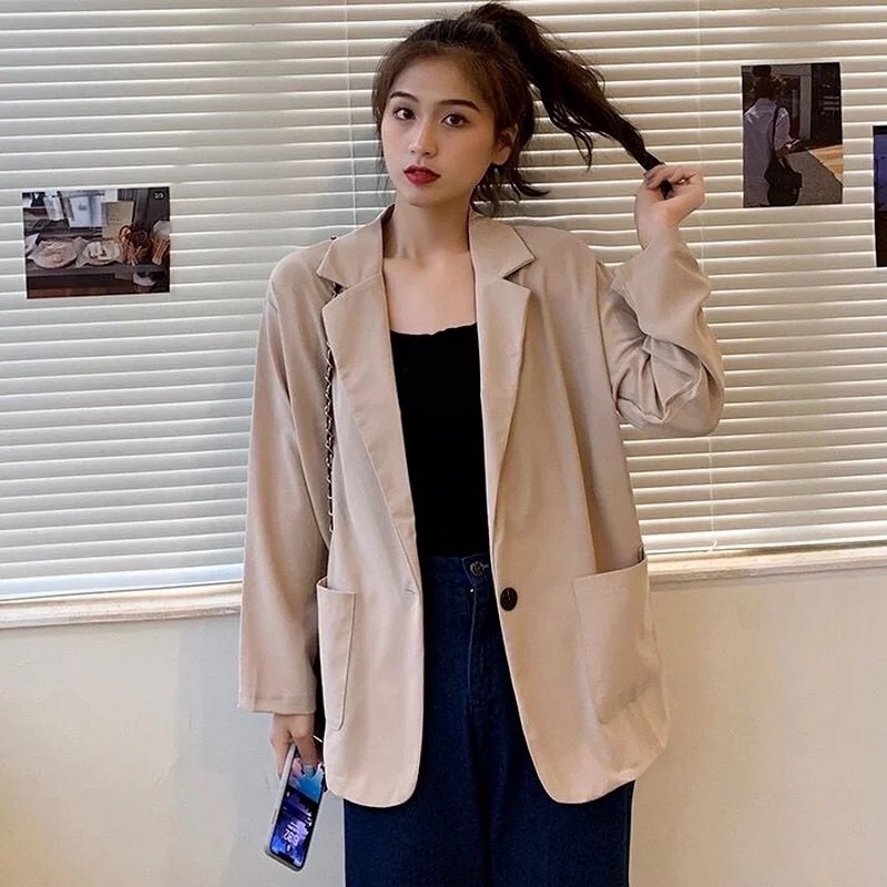 Áo blazer nữ phong cách Hàn Quốc chất liệu mềm mịn