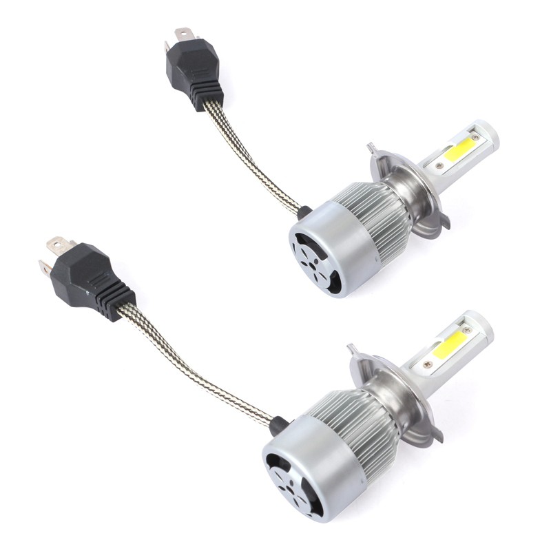 C6 LED Car Headlight Kit COB H4 36W 7600LM White Light Bulbs Gold