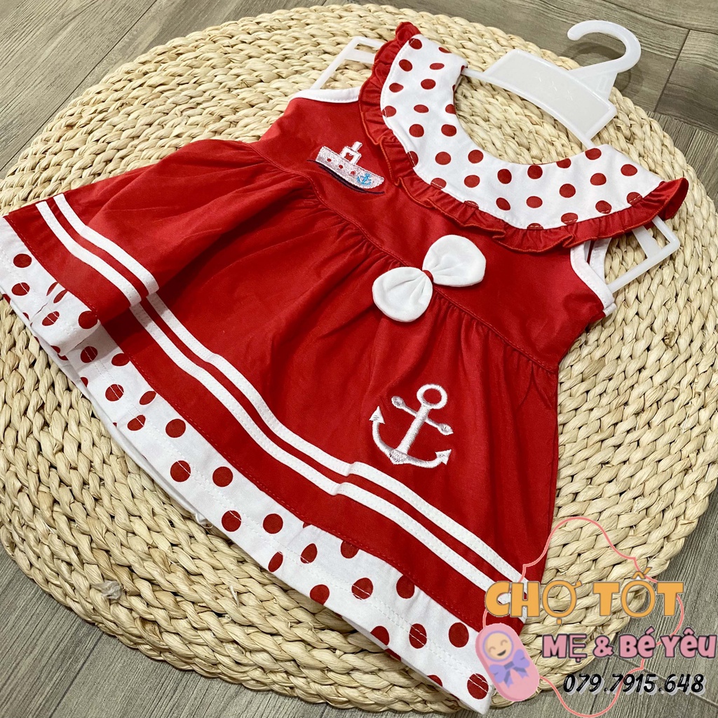 Set đầm thun kèm quần chip bé sơ sinh-10kg