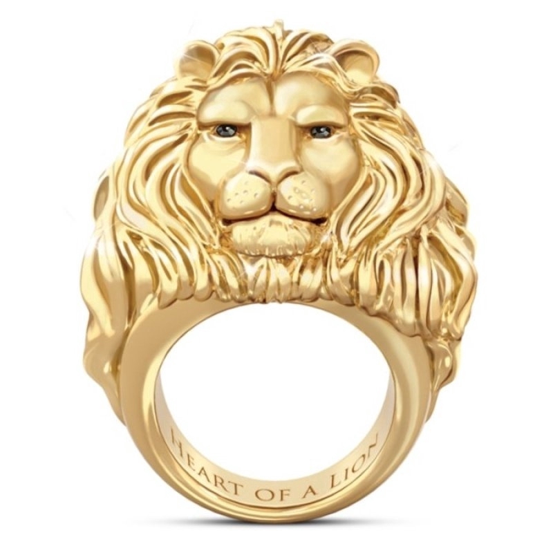 Nhẫn hợp kim hình đầu sư tử độc đáo thời trang 2020 cho nam và nữ