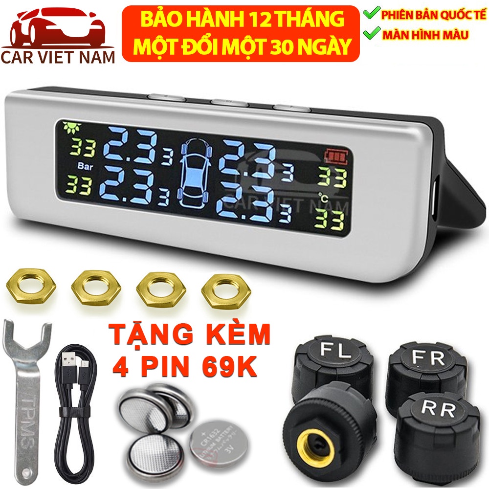 Cảm biến áp suất lốp ô tô xe hơi CAR VIệt Nam TPMS Cao Cấp Van Ngoài | CHÍNH HÃNG | BH 12 TH | 1 Đổi 1 30 Ngày - CAR29