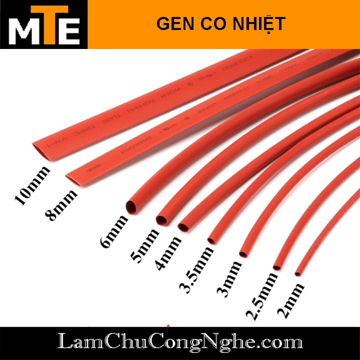 1 mét ống gen co nhiệt cách điện Phi 5