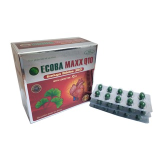Bổ não Ginkgo Biloba 360mg Đại Uy - Ecoba Maxx Q10 (Hộp 100v nang mềm)