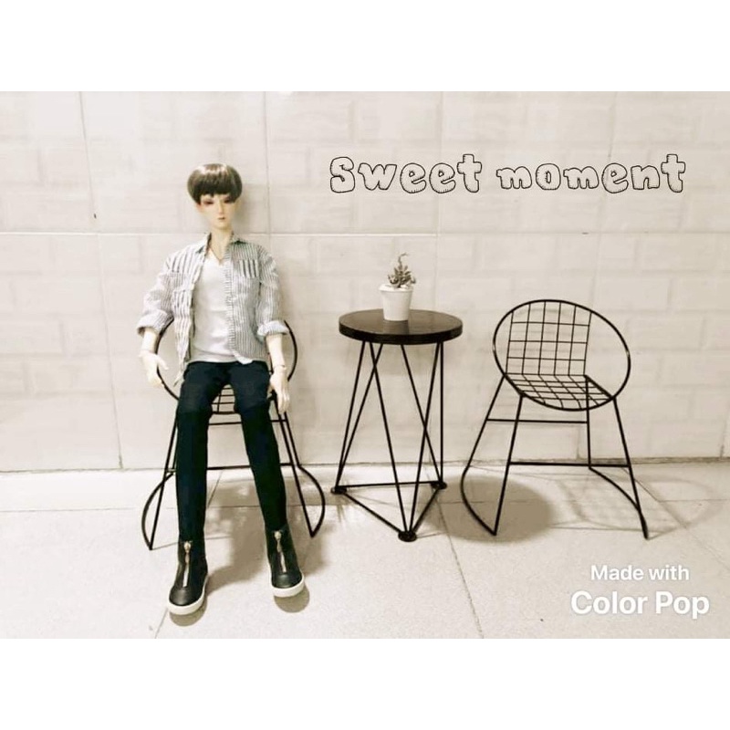 Bộ bàn ghế sắt size 1/3 - đại thúc bjd