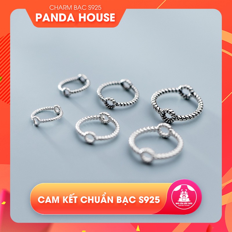 Charm bạc 🔮 FREE SHIP 🔮 Charm bạc 925 hình tròn xoắn lồng hạt (charm xỏ ngang) - Panda House