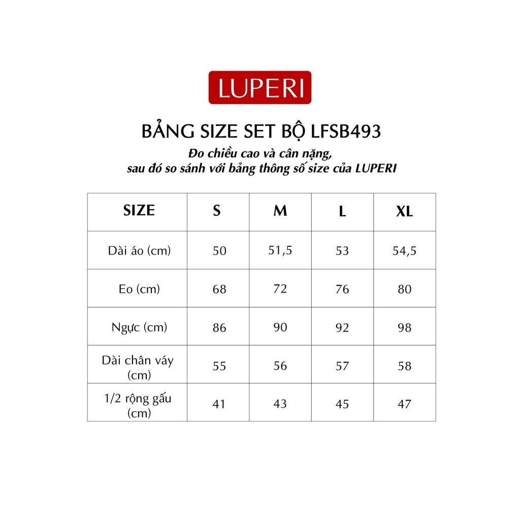 Set vest nữ cao cấp LUPERI tay ngắn, kết hợp cùng chân váy bút chì, chất thái lạnh LFSB493